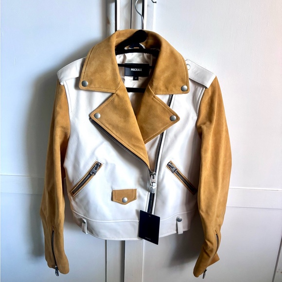 Mackage Off White Baya Leather Moto Jacket - Picture 4 of 6